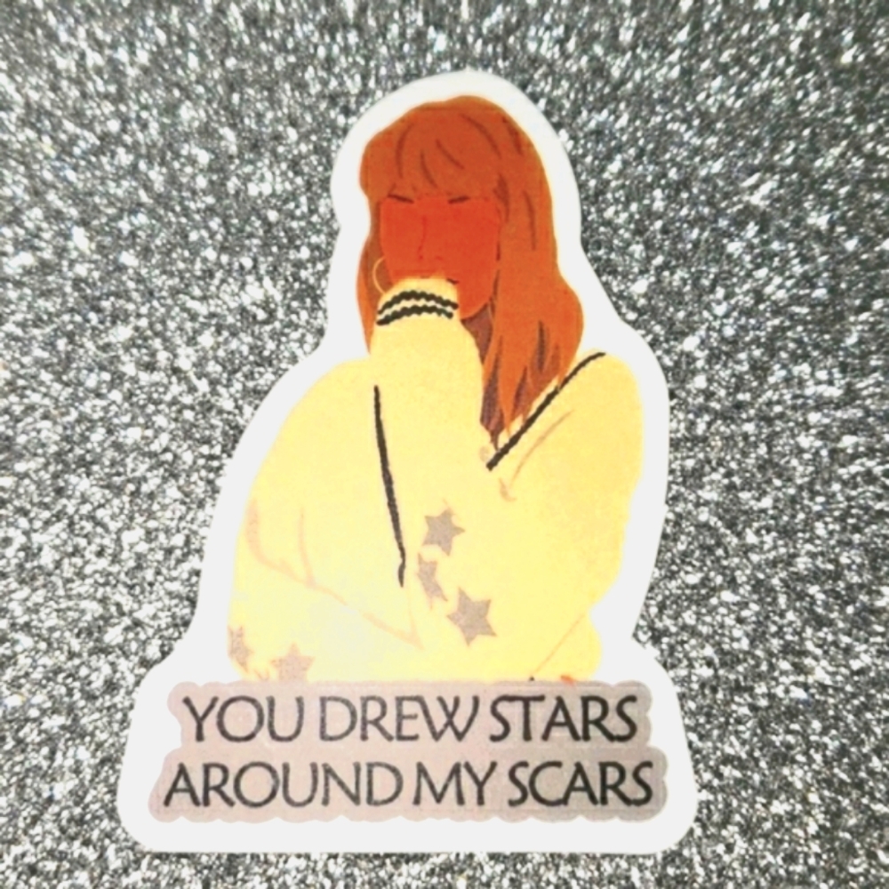 10/$10 Taylor Swift FOLKLORE Waterproof Sticker Stars cardigan
